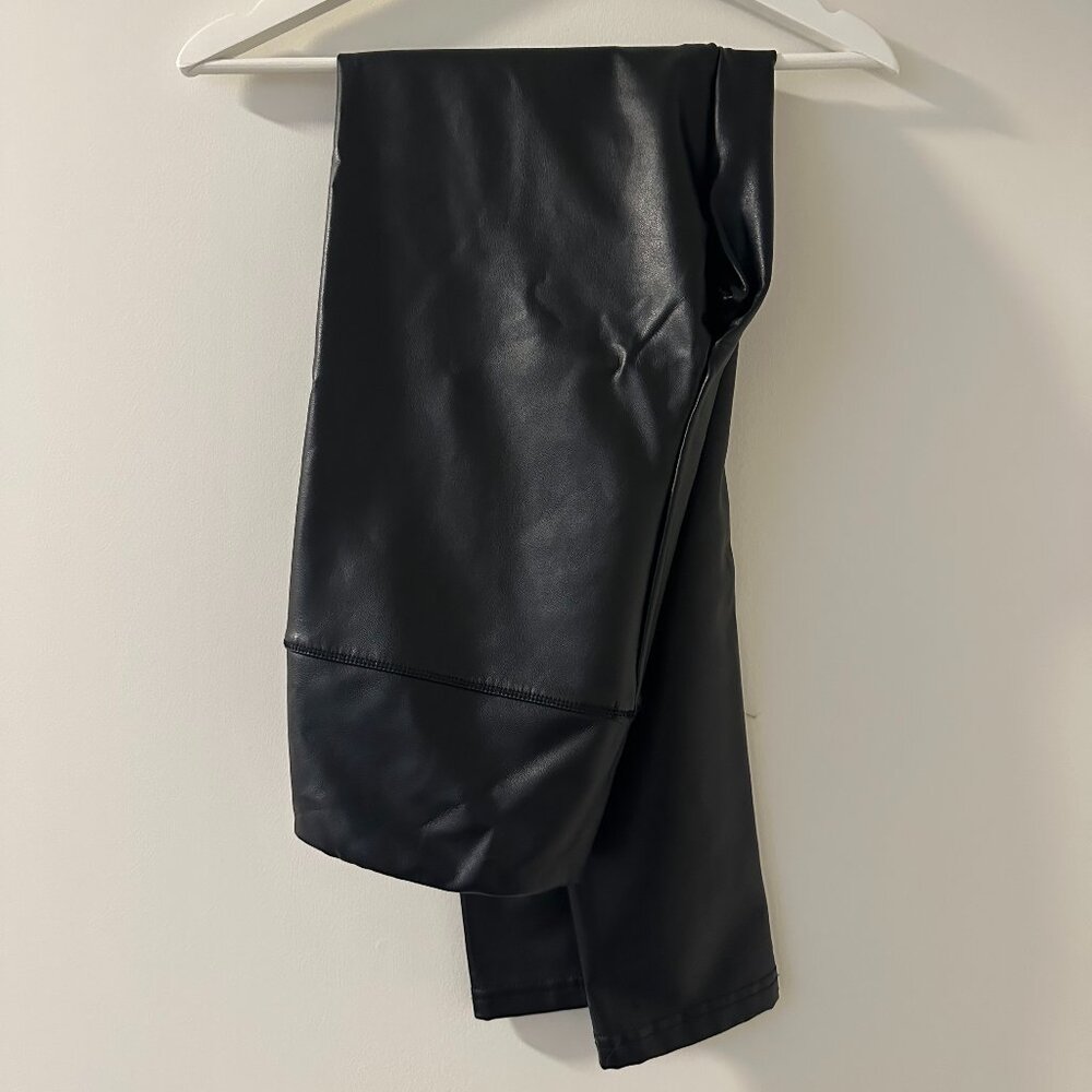Ardene Black Fleece Lined Faux Leather Pants